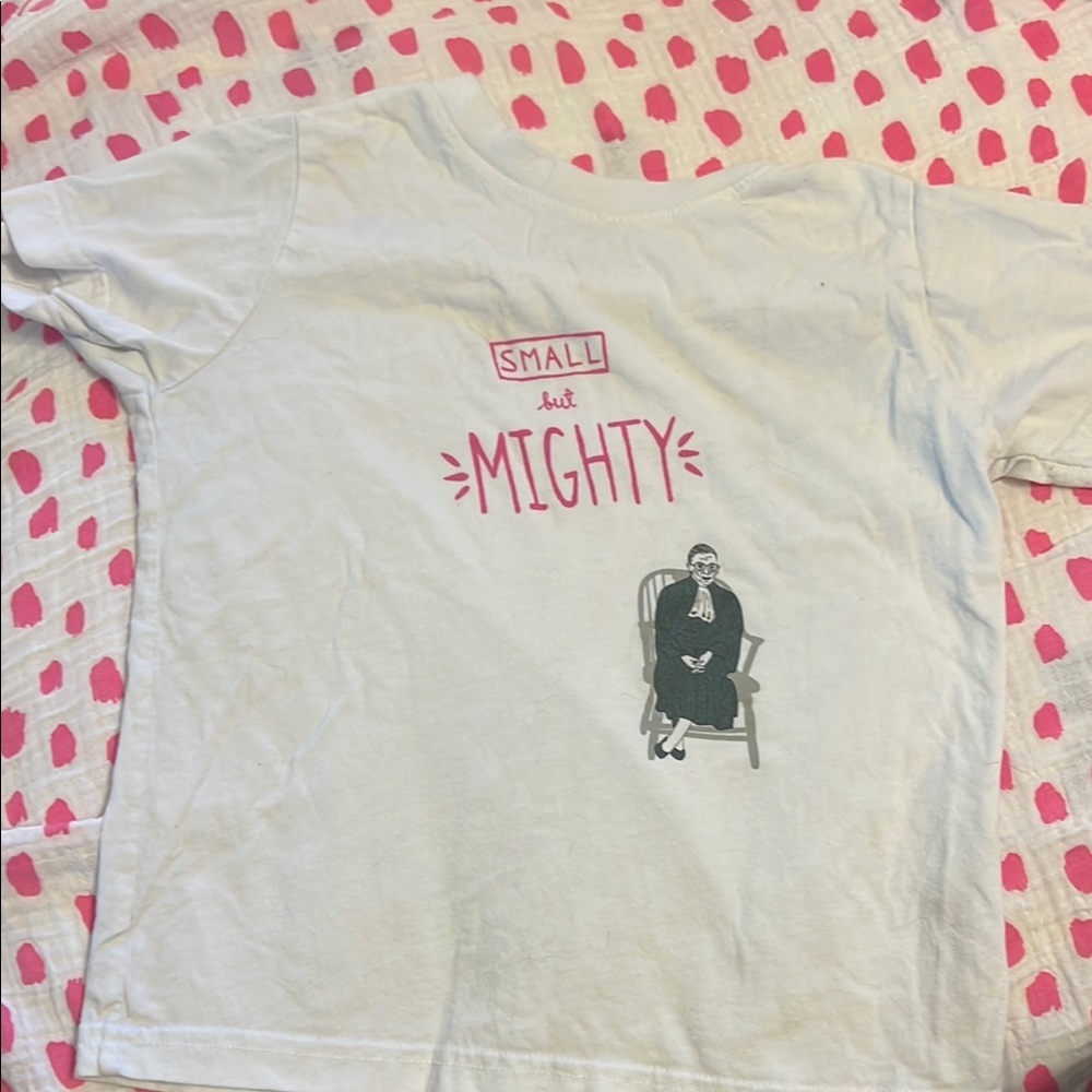 Rabbit Skins White Short Sleeve Tee with‎ RBG “small but Mighty” Graphic